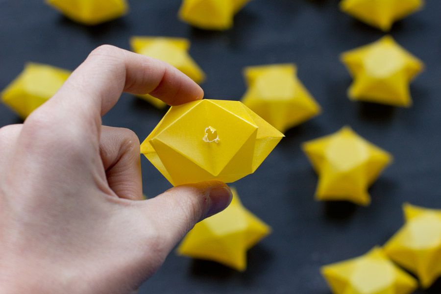 Origami stars LED garland.